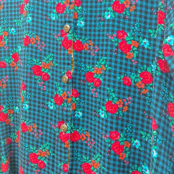 Matilda Jane Fa La La Floral Gingham Shirt Dress Long Sleeve Button Down - Picture 7 of 12